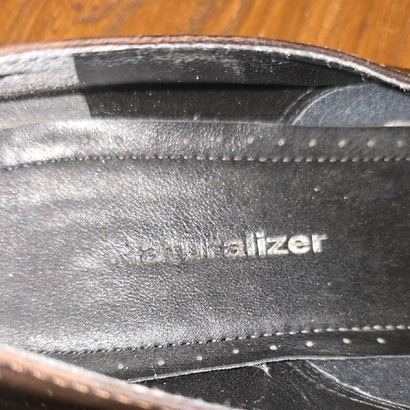 Naturalizer Brown Leather Buckle Loafers - Picture 2 of 4